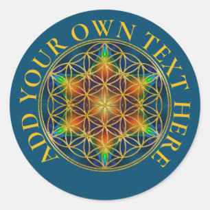 BLUME DES LEBENS - Fraktal Blossom 1 Runder Aufkleber