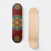 BLUME DES LEBENS - Fraktal Blossom 1 Skateboard (Vorderseite)