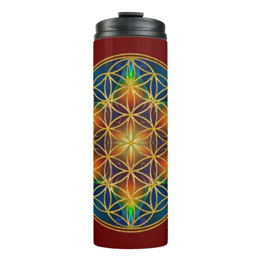 BLUME DES LEBENS - Fraktal Blossom 1 Thermosbecher (Vorderseite)