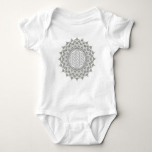 Blume des Lebens - Fraktal Mandala grau Baby Strampler
