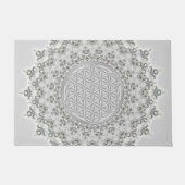 Blume des Lebens - Fraktal Mandala grau Fußmatte (Vorderseite)
