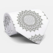 Blume des Lebens - Fraktal Mandala grau Krawatte (Gerollt)