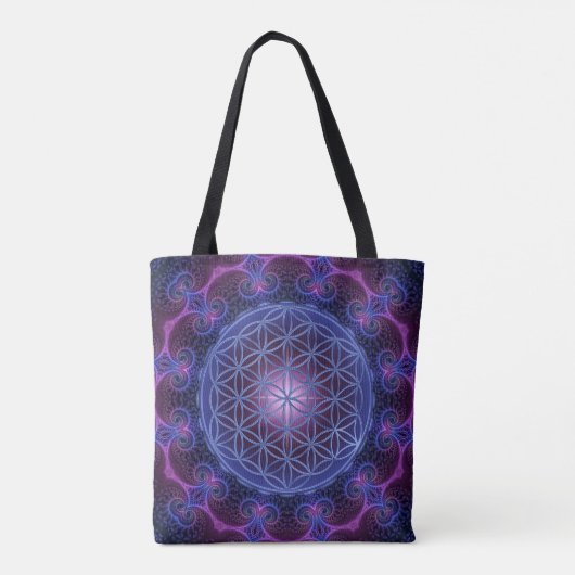 Blume des Lebens - Fraktal Mandala Platz II Tasche (Rückseite)