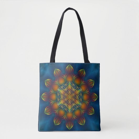 Blume des Lebens - Fraktal Mandala Platz III Tasche (Vorderseite)