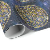 Blume des Lebens - Galaxie Geschenkpapier (Rolleneckpunkt)