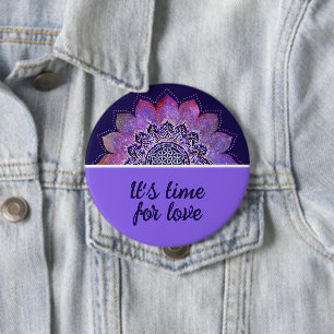 Blume des Lebens - Galaxie im Vintagen Stil 1 Button