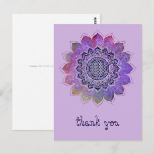Blume des Lebens - Galaxie im Vintagen Stil 1 Postkarte