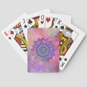 Blume des Lebens - Galaxie im Vintagen Stil 1 Spielkarten