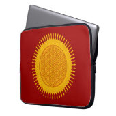 Blume des Lebens - gelb sonnig Laptopschutzhülle (Vorderseite Links)