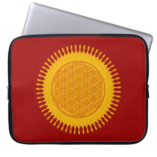 Blume des Lebens - gelb sonnig Laptopschutzhülle