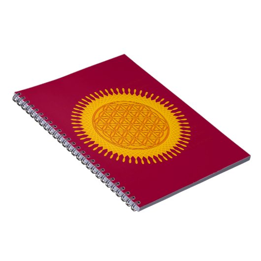 Blume des Lebens - gelb sonnig Notizblock (Rechte Seite)