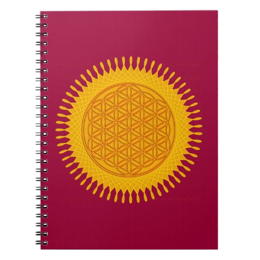 Blume des Lebens - gelb sonnig Notizblock (Vorderseite)