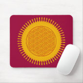 Blume des Lebens - gelbes sonniges Mousepad (Mit Mouse)