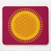 Blume des Lebens - gelbes sonniges Mousepad (Vorne)