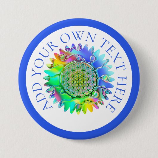 Blume des Lebens - geometrisches Blossom 4 Button (Vorderseite)