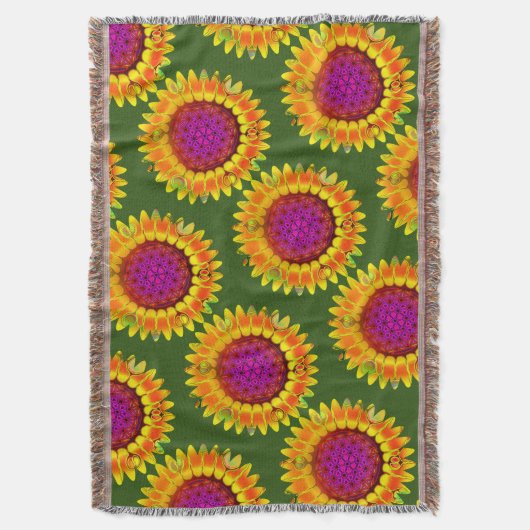 Blume des Lebens - geometrisches Blossom 4 Decke (Vorderseite Vertikal)