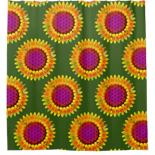 Blume des Lebens - geometrisches Blossom 4 Duschvorhang (Vorderseite)
