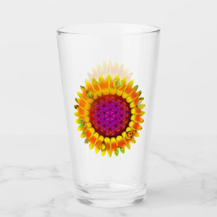 Blume des Lebens - geometrisches Blossom 4 Glas