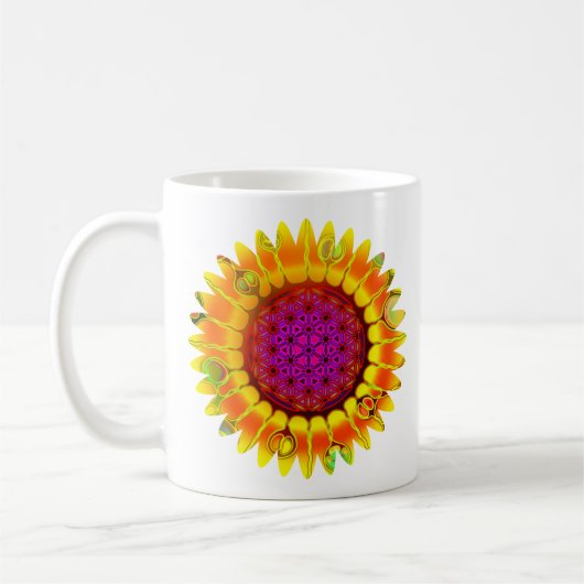 Blume des Lebens - geometrisches Blossom 4 Kaffeetasse (Links)