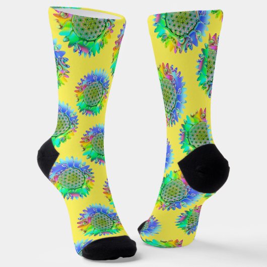Blume des Lebens - geometrisches Blossom 4 Socken (Gewinkelt)