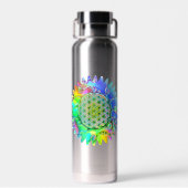 Blume des Lebens - geometrisches Blossom 4 Trinkflasche (Rückseite)