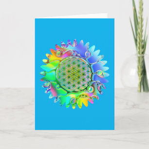 Blume des Lebens - geometrisches Blossom 5 Karte