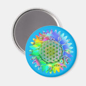 Blume des Lebens - geometrisches Blossom 5 Magnet (Vorderseite/Rückseite)