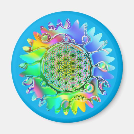 Blume des Lebens - geometrisches Blossom 5 Magnet (Vorne)