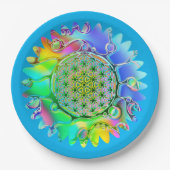 Blume des Lebens - geometrisches Blossom 5 Pappteller (Vorderseite)