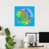 Blume des Lebens - geometrisches Blossom 5 Poster (Heimbüro)
