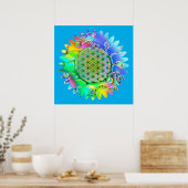 Blume des Lebens - geometrisches Blossom 5 Poster (Küche)