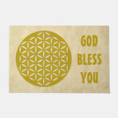 Blume des Lebens - gestanztes Gold + Ihre Ideen Fußmatte (Vorderseite)