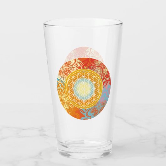 Blume des Lebens Glas (Rückseite)