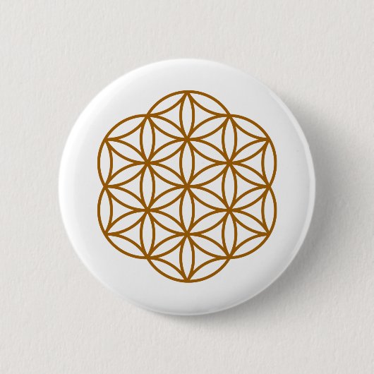 Blume des Lebens Gold 2 Button (Vorderseite)