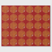 Blume des Lebens - Gold - Briefmarke Geschenkpapier (Flach)