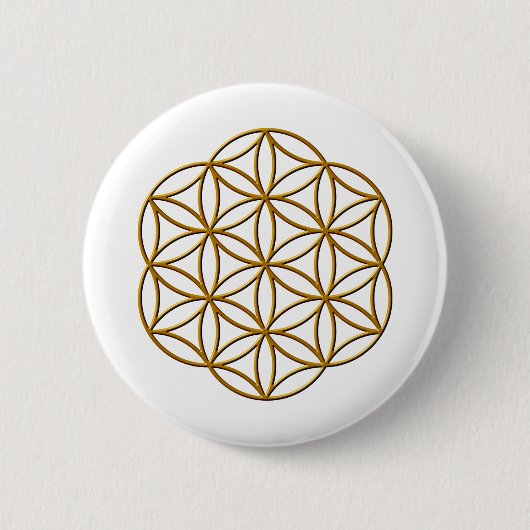 Blume des Lebens Gold Button (Vorderseite)