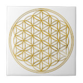 BLUME DES LEBENS - Gold Fliese (Vorderseite)