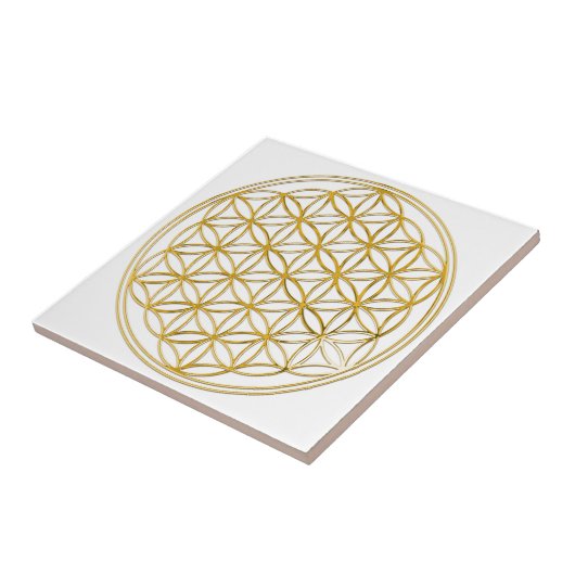 BLUME DES LEBENS - Gold Fliese (Seite)