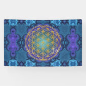 Blume des Lebens - Gold - Fraktal 1 Banner (Horizontal)