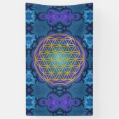 Blume des Lebens - Gold - Fraktal 1 Banner (Vertikal)
