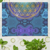 Blume des Lebens - Gold - Fraktal 1 Geschirrtuch (Gefaltet)