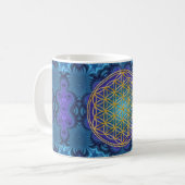 Blume des Lebens - Gold - Fraktal 1 Kaffeetasse (Vorderseite Links)