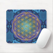 Blume des Lebens - Gold - Fraktal 1 Mousepad (Mit Mouse)