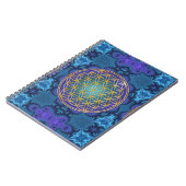 Blume des Lebens - Gold - Fraktal 1 Notizblock (Linke Seite)
