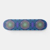 Blume des Lebens - Gold - Fraktal 1 Skateboard (Horizontal)