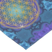 Blume des Lebens - Gold - Fraktal 1 Tischdecke (Schrägansicht)