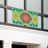 Blume des Lebens - Gold - Fraktal 2 Banner (Äußeres Gebäude)