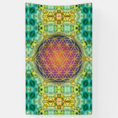 Blume des Lebens - Gold - Fraktal 2 Banner (Vertikal)