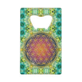 Blume des Lebens - Gold - Fraktal 2 Geldbeutel Flaschenöffner (Rückseite)