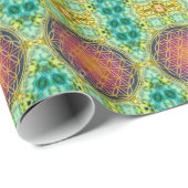 Blume des Lebens - Gold - Fraktal 2 Geschenkpapier (Rolleneckpunkt)